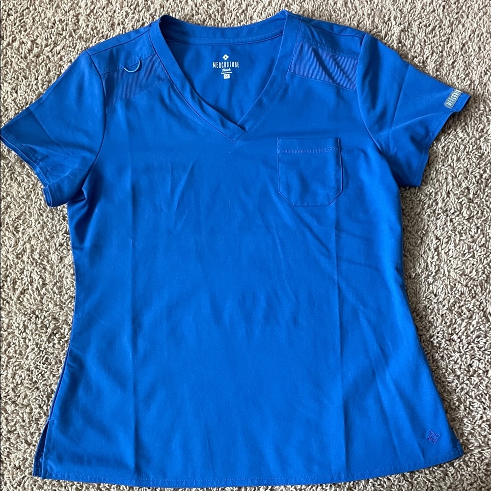 Med Couture Women's Short Sleeve Royal Blue Scrubs